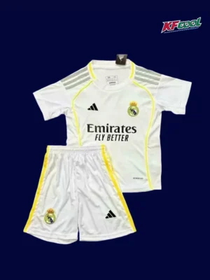 Real Madrid Home White Kids kits 25/26 Fans Version