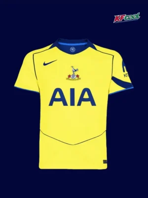 Tottenham 25/26 Third Yellow Fans Front replica bright kit.