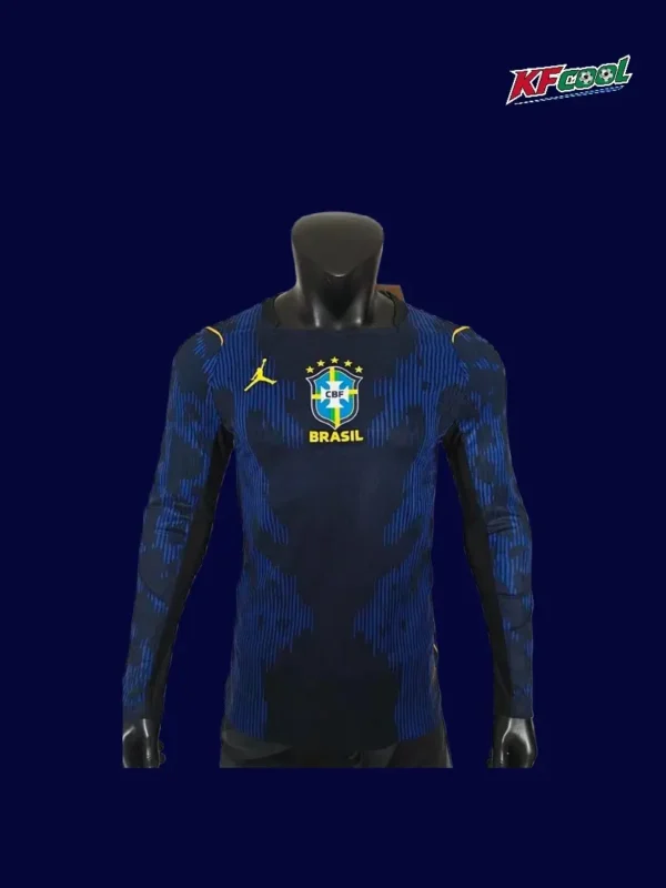 Brazil Away Long Sleeve Jersey 2627 Player Version1 - KFCool – Football Jerseys & Soccer Kits Store