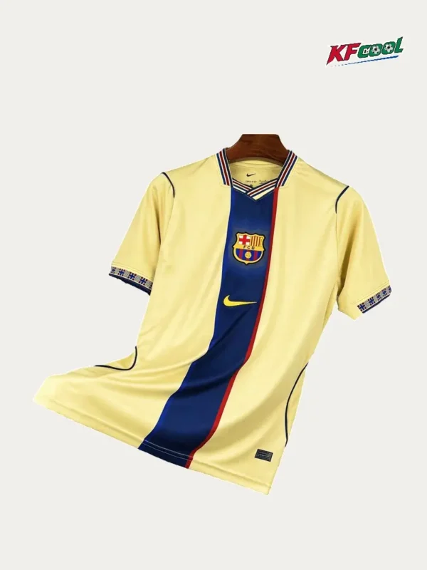Barcelona Earthy Yellow Training Shirts 2627 Fans Version1 - KFCool – Football Jerseys & Soccer Kits Store