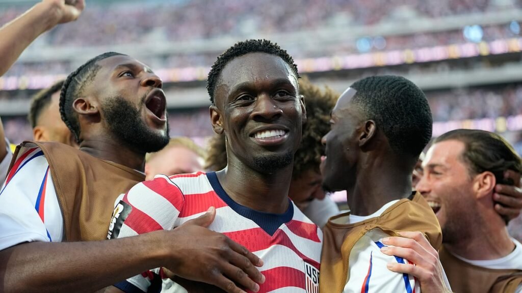 Folarin Balogun celebrates his brace for USA