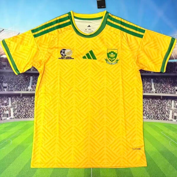 202627 South Africa Home Yellow Fans Soccer Jersey Have Right Patch 有右臂章 黑底白字 - KFCool – Football Jerseys & Soccer Kits Store 2026/27 South Africa Home Yellow Fans Soccer Jersey (Have Right Patch 有右臂章 黑底白字)