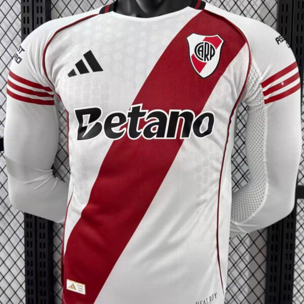 2025/26 River Plate Home White Player Version Long Sleeve Jersey 长袖