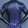 5911b910e1060bed - KFCool – Football Jerseys & Soccer Kits Store Back view of a dark blue to purple Barça Foundation football jersey on a mannequin, with 'BARÇA FOUNDATION' text near the lower back.