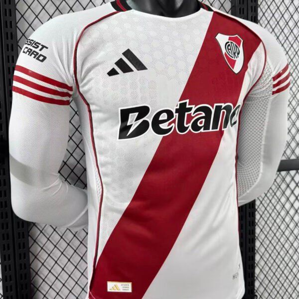 2025/26 River Plate Home White Player Version Long Sleeve Jersey 长袖