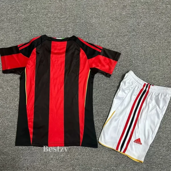 AC Milan 2010/11 Retro Home Kids Kit Fan Version - Back View | KFCOOL