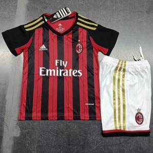 AC Milan 2013/14 Retro Home Kids Kit Fan Version - Front View | KFCOOL