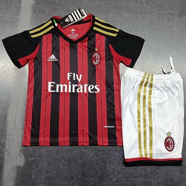 AC Milan 2013/14 Retro Home Kids Kit Fan Version - Front View - KFCool – Football Jerseys & Soccer Kits Store AC Milan 2013/14 Retro Home Kids Kit Fan Version - Front View | KFCOOL