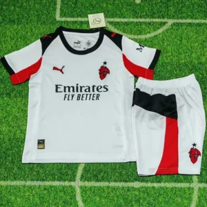 AC Milan 2025/26 Away Kids Kit Fan Version - Front View | KFCOOL