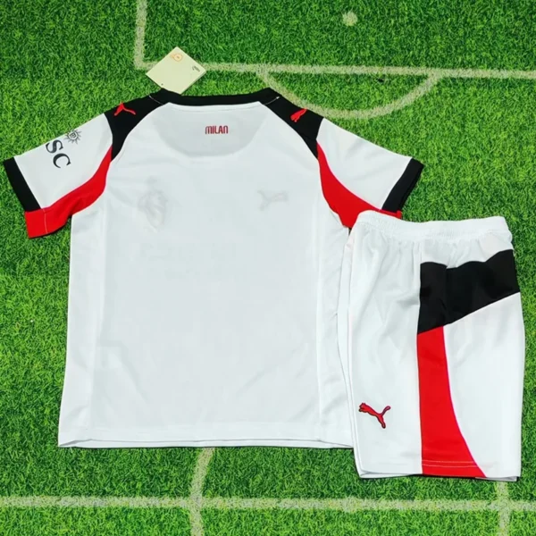 AC Milan 2025/26 Away Kids Kit Fan Version - Back View - KFCool – Football Jerseys & Soccer Kits Store AC Milan 2025/26 Away Kids Kit Fan Version - Back View | KFCOOL