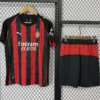 AC Milan 2025/26 Home Kids Kit Fan Version - Front View | KFCOOL