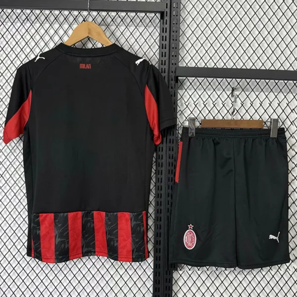 AC Milan 2025/26 Home Kids Kit Fan Version - Back View | KFCOOL