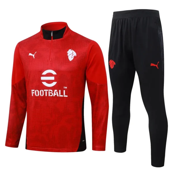 AC Milan 2025/26 Red Half Pull Tracksuit - Front View | KFCOOL