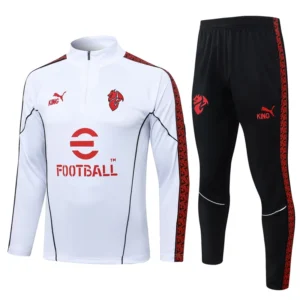 AC Milan 2025/26 White Half Pull Tracksuit - Front View | KFCOOL