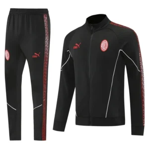 AC Milan 2025/26 Black Jacket Tracksuit - Front View | KFCOOL