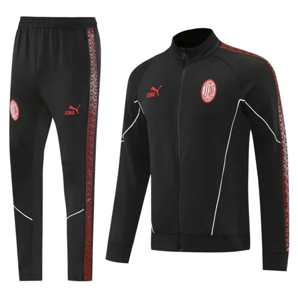 AC Milan 2025/26 Black Jacket Tracksuit - Front View - KFCool – Football Jerseys & Soccer Kits Store AC Milan 2025/26 Black Jacket Tracksuit - Front View | KFCOOL