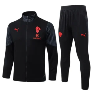 AC Milan 2025/26 Black Red Jacket Tracksuit - Front View | KFCOOL