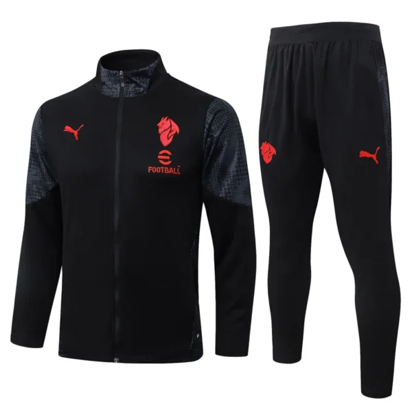 AC Milan 2025/26 Black Red Jacket Tracksuit - Front View - KFCool – Football Jerseys & Soccer Kits Store AC Milan 2025/26 Black Red Jacket Tracksuit - Front View | KFCOOL