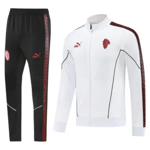 AC Milan 2025/26 White Jacket Tracksuit - Front View | KFCOOL