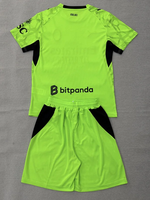 AC Milan 2026/27 Goalkeeper Kids Kit Fan Version - Back View | KFCOOL