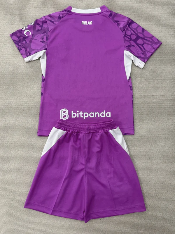 AC Milan 2026/27 Goalkeeper Purple Kids Kit Fan Version - Back View | KFCOOL