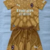 AC Milan 2026/27 Goalkeeper Yellow Kids Kit Fan Version - Front View | KFCOOL