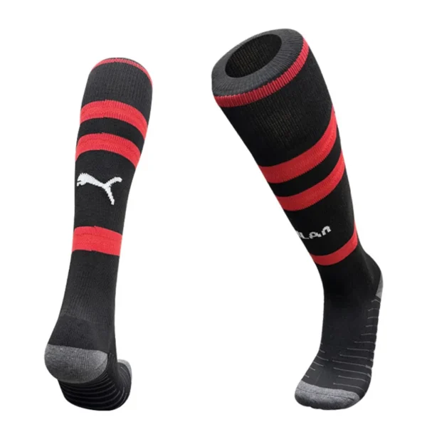 AC Milan 2026/27 Home Socks - Front View - KFCool – Football Jerseys & Soccer Kits Store AC Milan 2026/27 Home Socks - Front View | KFCOOL