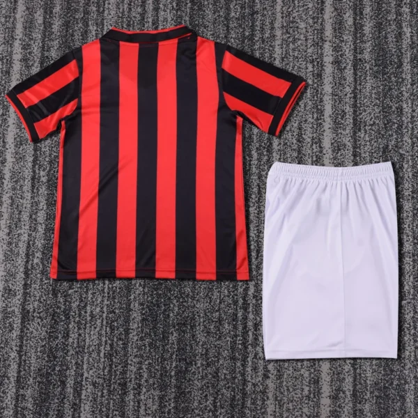 AC Milan 1990/91 Retro Home Kids Kit Fan Version - Back View AC Milan 1990/91 Retro Home Kids Kit Fan Version - Back View | KFCOOL