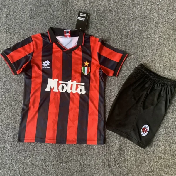 AC Milan 1993/94 Retro Home Kids Kit Fan Version - Front View | KFCOOL