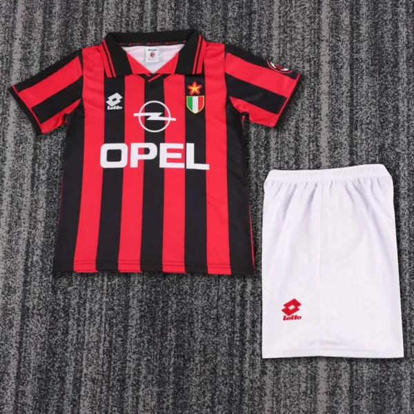 AC Milan 1996/97 Retro Home Kids Kit Fan Version - Front View | KFCOOL