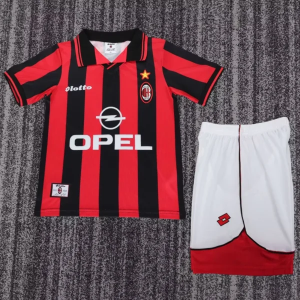 AC Milan 1997/98 Retro Home Kids Kit Fan Version - Front View | KFCOOL
