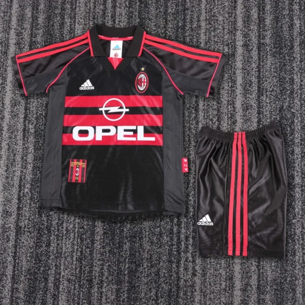AC Milan 1998/99 Retro Away Kids Kit Fan Version - Front View | KFCOOL