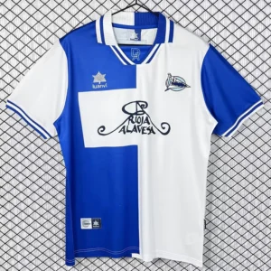 Alaves 2000/01 Retro Home White Jersey Fan Version - Front View | KFCOOL
