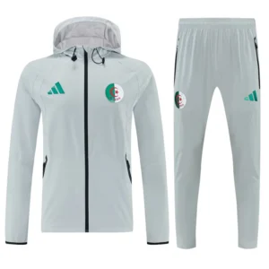 Algeria 2025/26 Grey Windbreaker Suit - Front View | KFCOOL