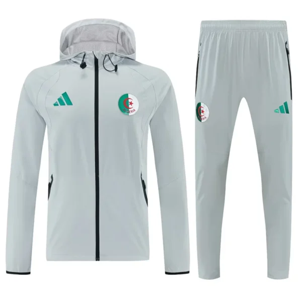Algeria 2025/26 Grey Windbreaker Suit - Front View - KFCool – Football Jerseys & Soccer Kits Store Algeria 2025/26 Grey Windbreaker Suit - Front View | KFCOOL