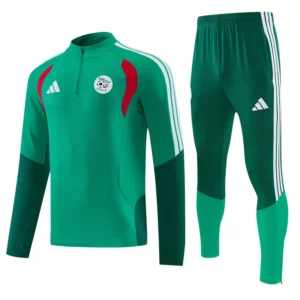 Algeria 2026/27 Green Half Pull Tracksuit - Front View Algeria 2026/27 Green Half Pull Tracksuit - Front View | KFCOOL