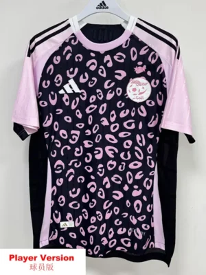 Algeria 2026/27 Pink Black Training Shirt Player Version - Front View | KFCOOL