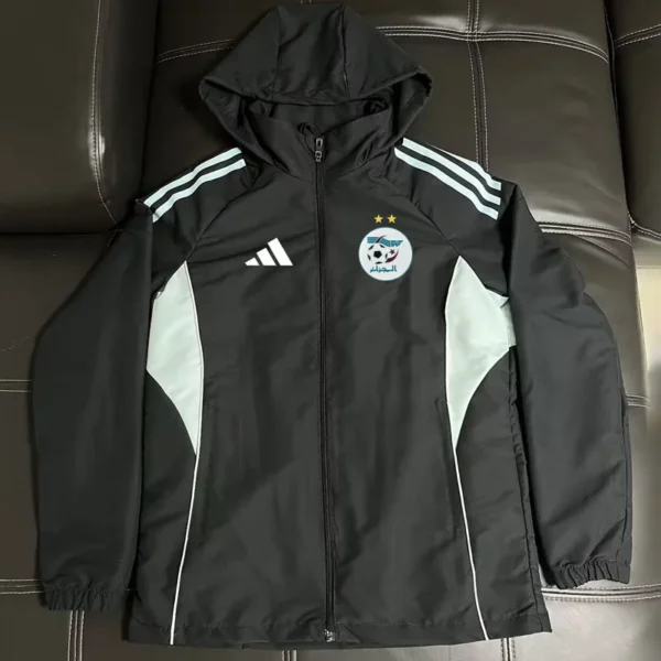 Algeria 2026/27 Black Windbreaker - Front View - KFCool – Football Jerseys & Soccer Kits Store Algeria 2026/27 Black Windbreaker - Front View | KFCOOL