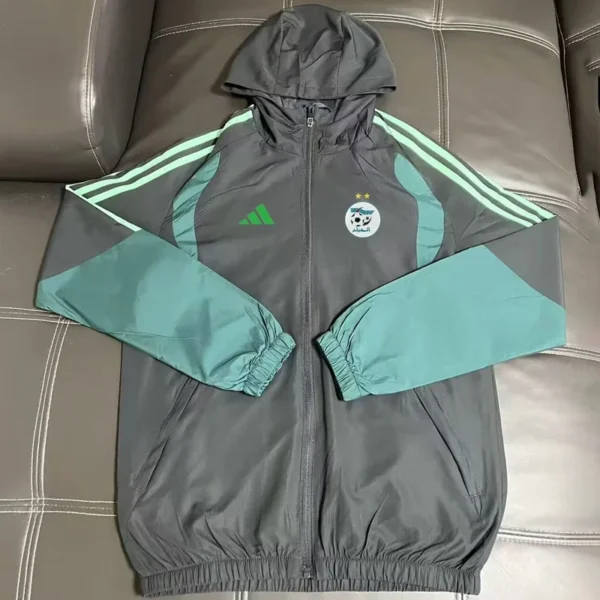 Algeria 2026/27 Grey Windbreaker - Front View - KFCool – Football Jerseys & Soccer Kits Store Algeria 2026/27 Grey Windbreaker - Front View | KFCOOL