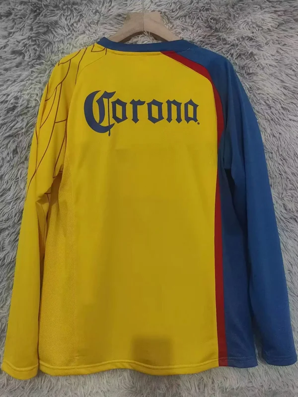 Club America 2007/08 Retro Home Long Sleeve Jersey Fan Version - Back View | KFCOOL