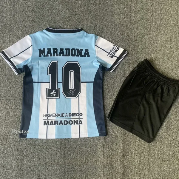 Argentina 2001/02 Retro Kids Kit Fan Version - Back View - KFCool – Football Jerseys & Soccer Kits Store Argentina 2001/02 Retro Kids Kit Fan Version - Back View | KFCOOL