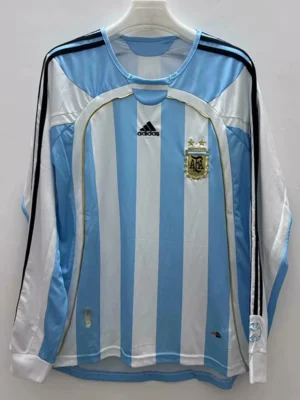 Argentina 2006/07 Retro Home Long Sleeve Jersey Fan Version - Front View Argentina 2006/07 Retro Home Long Sleeve Jersey Fan Version - Front View | KFCOOL