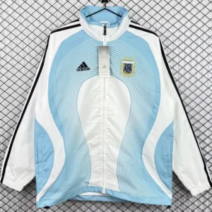 Argentina 2006/07 Retro White Blue Windbreaker - Front View Argentina 2006/07 Retro White Blue Windbreaker - Front View | KFCOOL