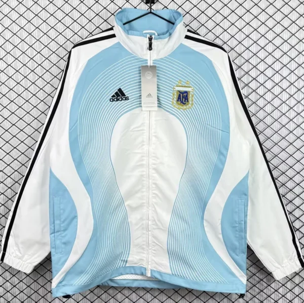 Argentina 2006/07 Retro White Blue Windbreaker - Front View | KFCOOL