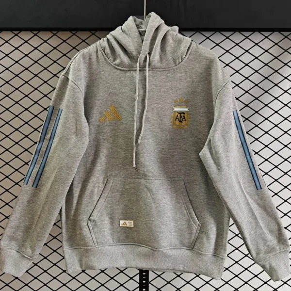 Argentina 2025/26 Grey Hoody - Front View - KFCool – Football Jerseys & Soccer Kits Store Argentina 2025/26 Grey Hoody - Front View | KFCOOL