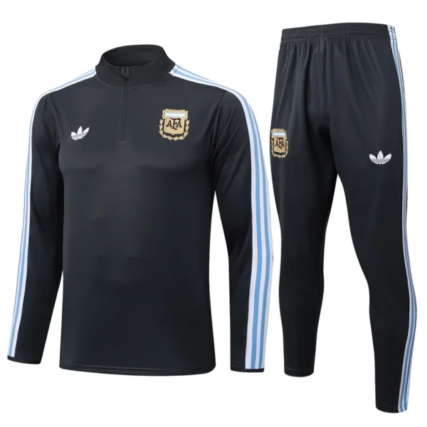 Argentina 2025/26 Grey Half Pull Tracksuit - Front View | KFCOOL