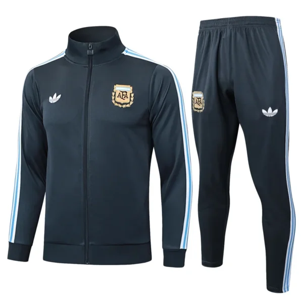 Argentina 2025/26 Grey Jacket Tracksuit - Front View | KFCOOL