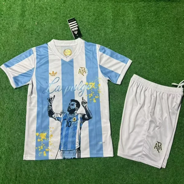 Argentina 2025/26 Special Edition Kids Kit Fan Version - Front View - KFCool – Football Jerseys & Soccer Kits Store Argentina 2025/26 Special Edition Kids Kit Fan Version - Front View | KFCOOL
