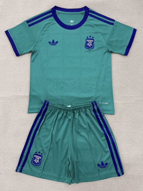 Argentina 2026/27 Goalkeeper Green Kids Kit Fan Version - Front View | KFCOOL