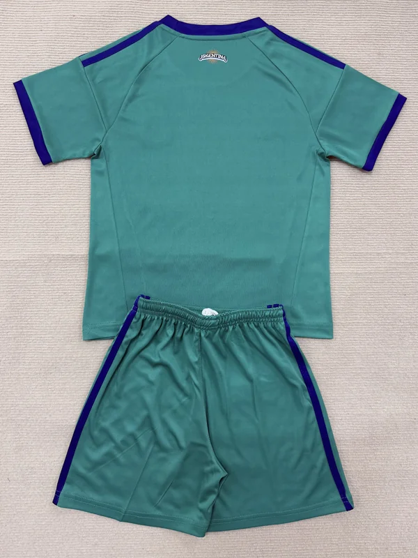 Argentina 2026/27 Goalkeeper Green Kids Kit Fan Version - Back View | KFCOOL